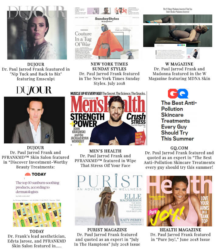 Montage of all Media where Dr. Paul Jarrod Frank and the PFRANKMD™ brand are featured