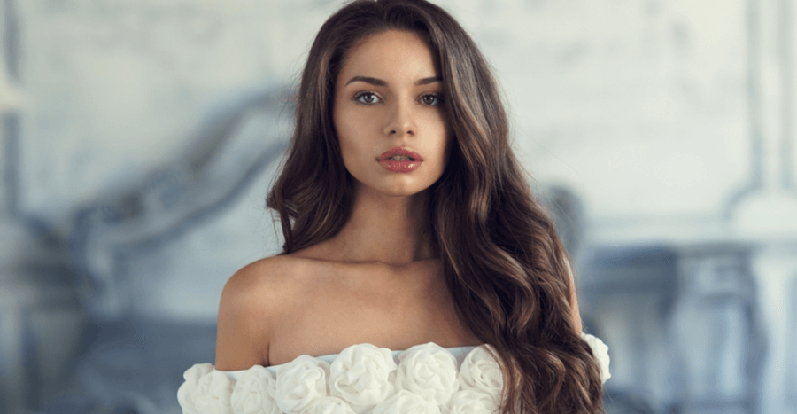 Young woman with long hair