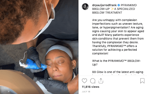 BB Glow Up in progress video by Dr. Paul Jarrod Frank of PFRANKMD in New York City, NY